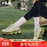 FILA【杨幂同款】官方豌豆鞋女鞋老爹鞋运动鞋冬季新款运动休闲鞋 霾绿色/淡灰黄-GA 36