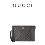 GUCCI古驰Ophidia系列小号手拿包 灰色和黑色 均码