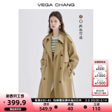 VEGA CHANG风衣女中长款2025春秋季新款韩版收腰经典时尚外套ins潮 鹭茶色 XS