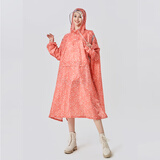 捷达雨衣成人男女长款户外徒步旅游垂钓骑行可背包反光雨披复古元素 粉色星星（反光） 均码 1件