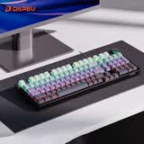 达尔优（dareu）EK815pro机械键盘 有线游戏键盘98配列 多媒体旋钮全键无冲背光渐变键帽 白烟青
