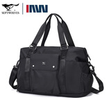 七匹狼七匹狼短途旅行包男大容量运动健身包轻便出差手提袋斜挎行李包 黑色