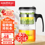 金灶（KAMJOVE）玻璃茶壶 按压式飘逸杯 茶水壶玻璃茶具 茶水分离杯泡茶器泡茶壶 TP-200搭配玻璃杯K-106【4只装】