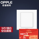 欧普（OPPLE） OPPLE 欧普照明家用墙壁开孔插空调86型带开关白色面板W51 空白面板