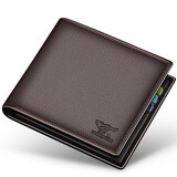 七匹狼（SEPTWOLVES）男士钱包短款真皮钱夹卡包头层牛皮商务休闲横款皮夹七夕礼物 咖色