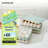 乐扣乐扣（LOCK&LOCK）计时饺子盒21分格*2+鸡蛋盒24格*1 冷冻塑料保鲜收纳盒套装薄荷绿