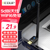 翼联（EDUP）WiFi6免驱usb无线网卡台式机专用 5db高增益天线笔记本无线wifi接收器电脑wifi发射器EP-AX300GS