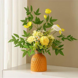 MPPMCK轻奢ins风仿真花艺术摆件仿真绿植年轻人桌面插花花艺装饰品 向阳而生花束+橙色花瓶