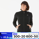 迪卡侬（DECATHLON）保暖户外抓绒衣外套男女运动宽松秋摇粒绒外套冲锋衣内胆 女款-全拉链- 黑色-2024年新 M