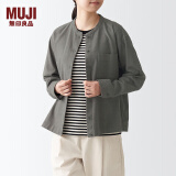 无印良品（MUJI）女式 法兰绒 立领衬衫 格子内搭 衬衣 纯棉全棉 女士秋款BCB19C1A 棕色 S (155/80A)