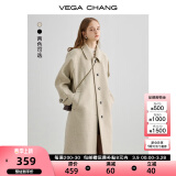 VEGA CHANG毛呢大衣女中长款2024冬新款爱心扣高级感外套 燕麦色 XS