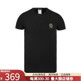 VERSACE JEANS COUTURE范思哲t恤 男士短袖t恤美杜莎金色徽标时尚潮流男装 黑色 M