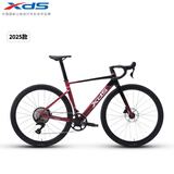 喜德盛公路自行车2025-AD350碳纤前叉座管功率计齿盘铝合金超轻气动车架 车厘紫 540mm