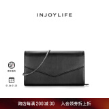 INJOYLIFE休闲百搭通勤女包小包包真皮包斜挎包时尚单肩包链条包迷你小挎包 黑色