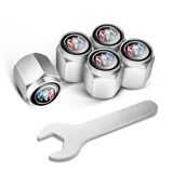 汽车轮胎银色金属气嘴帽防盗气门嘴盖个性改装防尘盖帽车胎芯套冒 别克银色款【5个装】