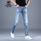 AEMAPE/美国苹果 2020新款蓝色牛仔裤男潮牌修身小脚长裤2020新款韩版潮流百搭休闲裤 蓝色 30