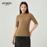 深呼吸DEEP BREATH女装3D天衣无缝 修身纯羊毛打底针织衫女A301155 卡其 M (3码)