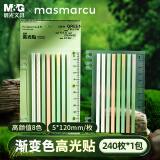 晨光MASMARCU透明便利贴高颜值细长8分条高光贴索引标签贴 替代荧光笔标记笔记书签贴纸1包YS0286开学礼物