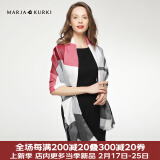 玛丽亚·古琦（MARJA KURKI）羊毛围巾女冬季 礼盒装保暖披肩围巾两用 千鸟格围脖女礼物 白/酒红/灰