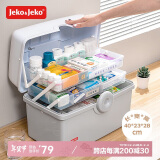 JEKO&JEKO家用药箱子家庭药品收纳箱儿童小药箱药品收纳盒医药箱出诊箱灰色