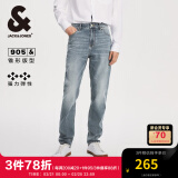 杰克·琼斯（JACK&JONES）春夏男装潮流905小脚锥形潮牌男裤百搭舒适高弹力牛仔裤长裤子男 牛仔蓝 XL 腰加宽