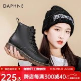 达芙妮（DAPHNE） 马丁靴女2022秋季黑色经典英伦风靴子女短靴女 黑色六孔 36