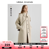 VEGA CHANG毛呢大衣女中长款2024冬新款爱心扣高级感外套 燕麦色 S