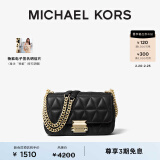 MICHAEL KORS迈克高仕 MK Sloan 小号羊皮革菱格绗缝链条包斜挎包 黑色 001 NS