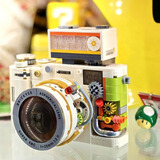 赟娅经典复古老式照相机相机拼装积木摆件男女生送朋友新年元旦礼物 潮流白色相机【508颗粒】