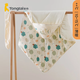 童泰（TONGTAI）婴儿包被新生儿抱被纯棉0-6月初生宝宝加厚棉抱被满月百天抱毯 绿色（春秋中厚款10-20°C） 80x80cm
