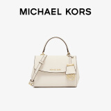 MICHAEL KORS母亲节礼物轻奢MK女包AVA皮质单肩斜挎包超小号奶白色