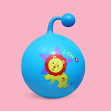 费雪婴儿玩具球宝宝手柄球小孩充气球皮球儿童球类玩具摇摇球弹力球 蓝色狮子甩甩球