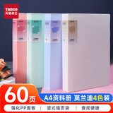 天章 （TANGO）A4/60页资料册/插袋文件册/活页文件夹/文件收纳袋/学习资料收纳袋/办公用品 莫兰迪色4只 T19588