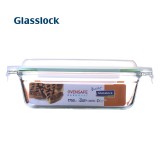 Glasslock 韩国进口钢化玻璃保鲜盒冰箱收纳饭盒硅胶圈色随机 长方带把手保鲜盒1750ml(微烤款