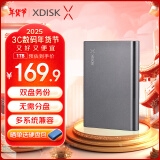 小盘(XDISK)USB3.0移动硬盘1TB 双盘备份 X系列2.5英寸 太空灰 高端金属外观 高速便携 稳定耐用