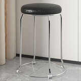 非洲鹰（feizhouying） 非洲鹰凳子彩色时尚圆凳子实木钢筋凳加厚海绵餐凳家用 加粗四柱黑鱼皮纹