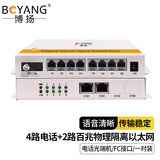 博扬（BOYANG）电话光端机4路电话+2路百兆网络 4路对讲语音+2路物理隔离以太网光纤传输 FC口 BY-4P2EV