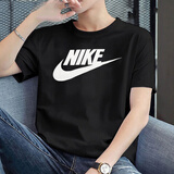 耐克（NIKE）T恤男 2025夏季新款运动服训练跑步舒适休闲短袖 黑色棉质/大LOGO/主推款 M (170/88A)