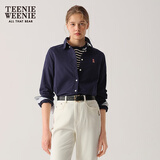 Teenie Weenie【牛津纺】小熊长袖衬衫女2025春季新款通勤休闲刺绣衬衣上衣女
