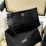 范思哲（VERSACE）男包 手拿包男士美杜莎金头手拿包手包男 1010525鳄鱼纹大号 【特价清仓】