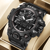 佰时顿（BASID） 手表男学生运动防水夜光初高中学生多功能户外双机芯双显电子表 经典黑【计时闹钟日期星期】