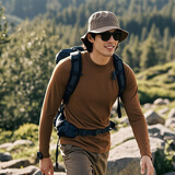 灰壳户外男美利奴羊毛速干衣100%美丽诺打底衫长袖登山运动贴身内衣 胡桃棕 -180克重-16.5微米【主图制作中】 L -推荐155-170斤