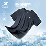 特步运动t恤短袖男夏装新款跑步速干衣薄款训练服半袖简约上衣polo衫 【综合训练】正黑色0050 L 175