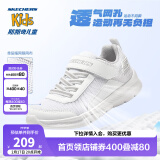 Skechers斯凯奇童鞋儿童运动鞋新款夏季易弯折男女童透气网鞋319300L 男童/白色/WHT 37