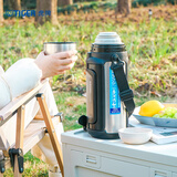 虎牌（TIGER）大容量1.5L保温杯真空热水保温壶户外车载便携旅行带背带MHJ-A15C 不锈钢色XS1.5L