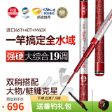 双宝宏图大综合鱼竿碳素手竿28调台钓竿超轻超硬19调钓黑棍鲤鱼竿 6.3m 宏图6代【送垂钓礼包】