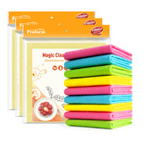 普乐姆德国百洁布细纤维抹布洗碗布不易沾油加厚吸水不掉毛清洁布 38cm×38cm加厚 柔韧型 3包/9片