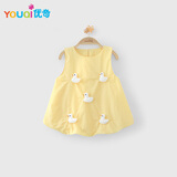 优奇女童连衣裙夏装2025新款洋气宝宝裙子小女孩公主群宝宝背心裙