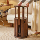 爱必居实木凳子家用椅子可叠放餐椅圆板凳 叠叠凳-四把装