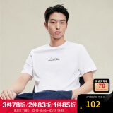 杰克·琼斯（JACK&JONES）男装短袖男百搭字母胶印多色上衣纯棉圆领直筒短袖T恤男夏季衣服 A06 本白色 常规 A06 本白色 165/88A/XS